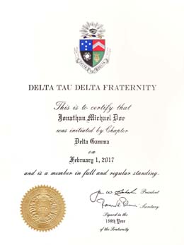 Certificate sample 2