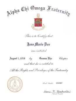 Certificate sample 6